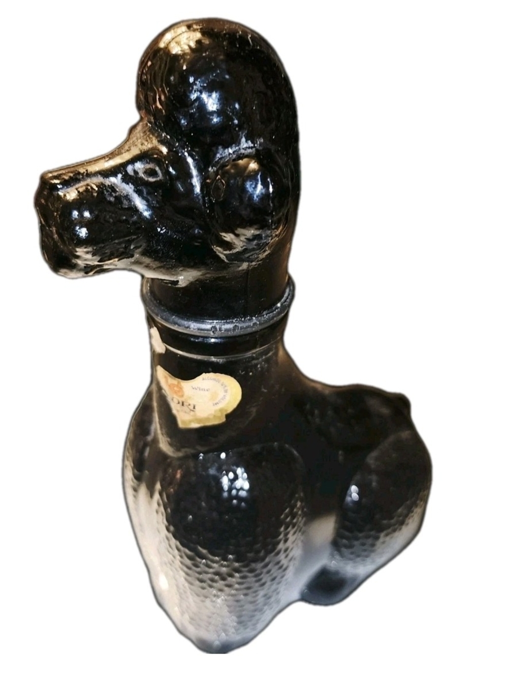 Vtg Gori Gori Italy Rosè Wine Poodle Glass Bottle Decanter 7” 1973 Appleton WI